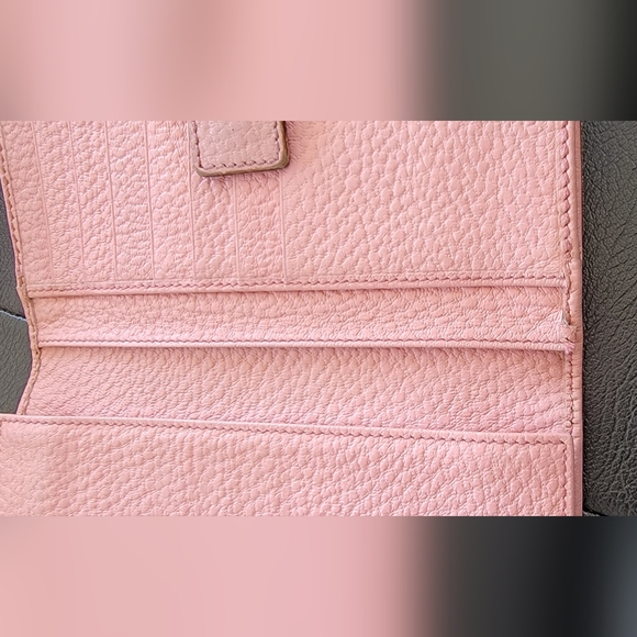 Gucci Pink Bamboo Accent Leather Continental Wallet - Picture 4 of 13